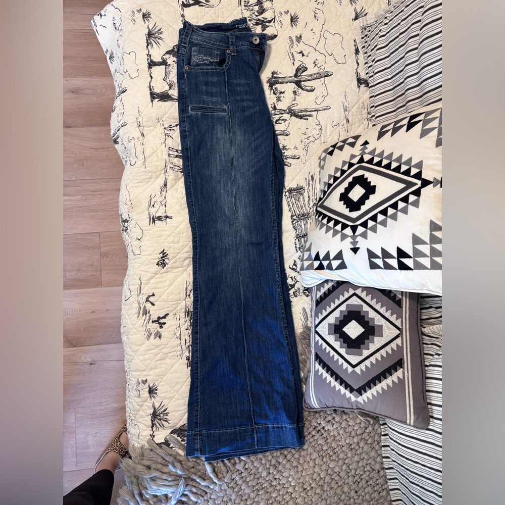 Cowgirl Tuff Indigo Wide Leg Jeans